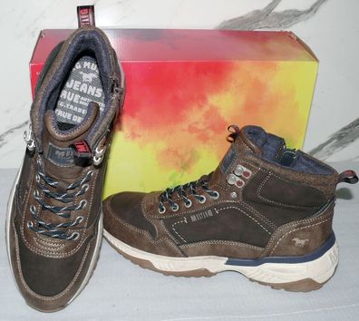 Mustang Denim Warme ZIP Herbst Winter Schuhe Boots Stiefel Futter 42 Braun D83