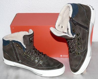 Mustang Denim ZIP MID Warme Herbst Winter Schuhe Boots Futter 42 Dark Brown N60