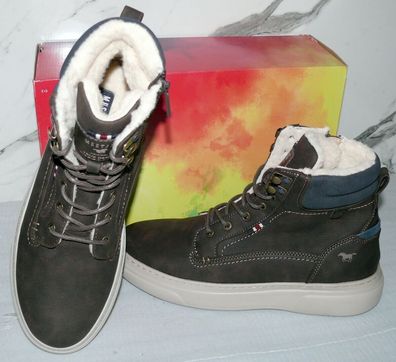 Mustang Denim Warme ZIP Herbst Winter Schuhe Boots Stiefel Futter 42 Braun D58