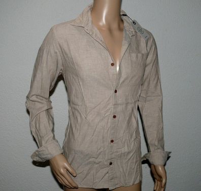 Jack & Jones 12138271 JOR Oliver 1 Pocket Hemd Shirt Langarm Slim L Oatmeal Grau