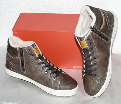 Mustang Denim ZIP MID Warme Herbst Winter Schuhe Boots Warm Futter 42 Braun N65