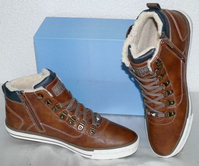 Mustang Denim ZIP MID Warme Herbst Winter Schuhe Boots Warm Futter 42 Braun N77