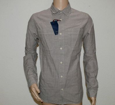 Jack & Jones 12139025 JPR TOBY Chambray Hemd Shirt Langarm Slim Fit L Morel Grau