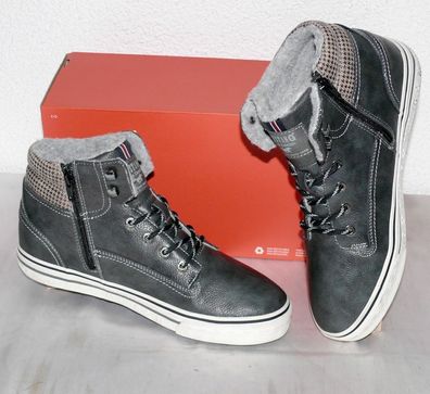 Mustang Denim ZIP MID Warme Herbst Winter Schuhe Boots Futter 42 Dark Grey N62