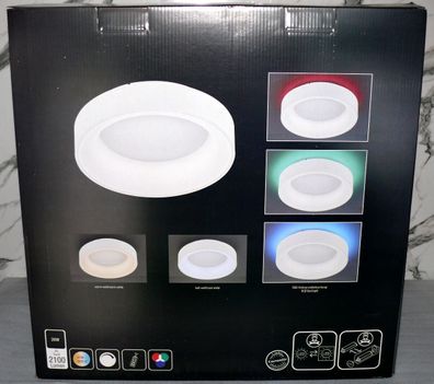 WOFI Cameron 147 RGB LED Decken Lampe Leuchte FB Ø45 cm 26W 2100L 5500K Weiß