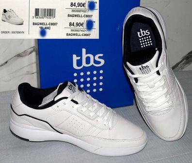 TBS C8007 Bagwell LOW Echt Leder Sport Schuhe Ultra Sneaker 42 46 White Black