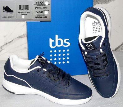 TBS C8032 Bagwell LOW Echt Leder Sport Schuhe Ultra Sneaker 40 45 Marine White