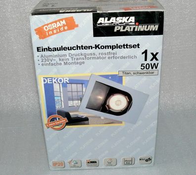 Alaska EPI 1506 Halogen Decken Einbau ALU Licht Platte Strahler spots 1x 50W Tit