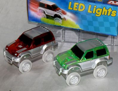 Fantastic Tracks 2x Ersatz Auto Cars für Kinder LED Rennbahnset Rennstrecke