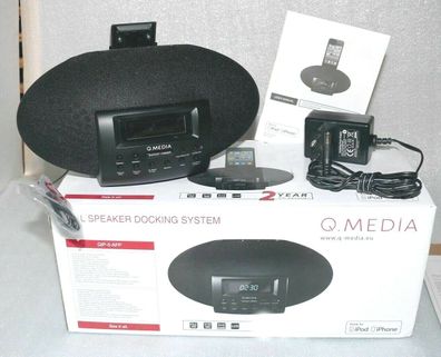 Qmedia Handball Uhren Radiowecker Uhr Wecker PLL Digitale Tuner LCD 50W Schwarz