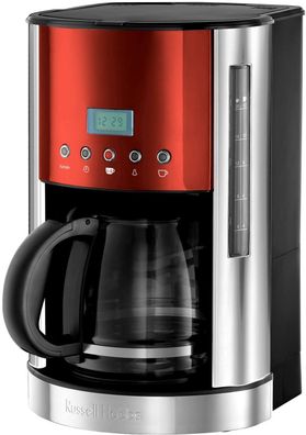 Russell Hobbs Jewels 18626-56 Kaffeemaschine 1000W 1,8L Timer Tropf-Stopp Rot BK