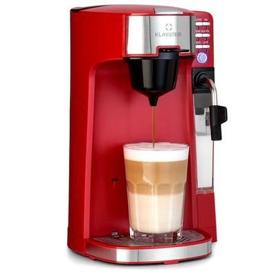 Klarstein 10041305 Baristomat 2-in-1 Heißgetränke Kaffee Tee Automat 1180W ROT