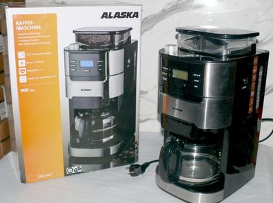 Alaska CMG0917 Kaffeemaschine Mahlwerk Glaskanne 1,5L Bohne 200gr 900W Edelstahl