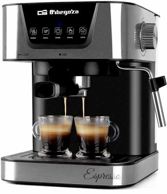 Orbegozo EX6000 Espresso Cappuccino Pad Kaffee automat 20Bar 1050W Edelstahl BLK