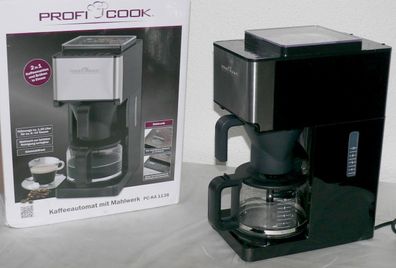 ProfiCook PC-KA1138 Kaffeemaschine Mahlwerk Filter 1x4 Glaskanne 1,2L 900W Timer