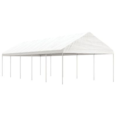 vidaXL Pavillon mit Dach Weiß 11,15x4,08x3,22 m Polyethylen