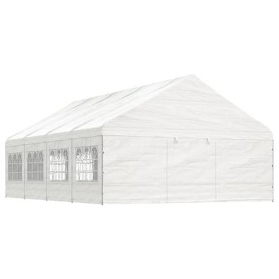 vidaXL Pavillon mit Dach Weiß 8,92x5,88x3,75 m Polyethylen
