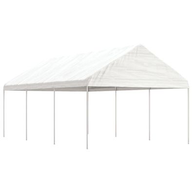 vidaXL Pavillon mit Dach Weiß 6,69 x 4,08 x 3,22 m Polyethylen