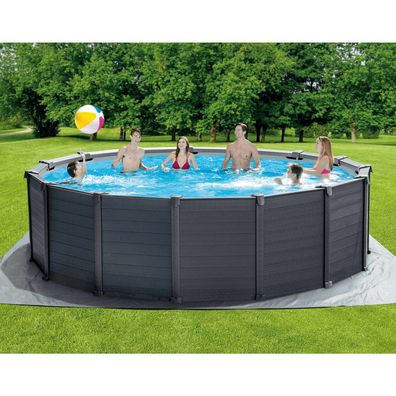 INTEX Aufstellpool Set Graphite Gray Panel 478x124 cm