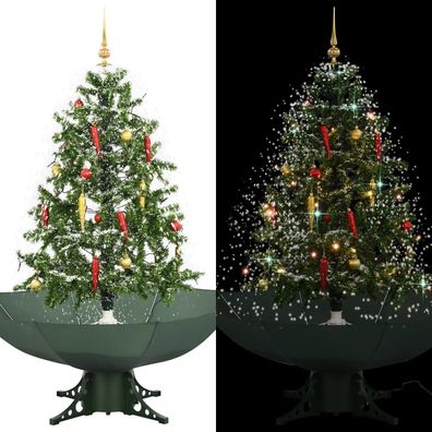 vidaXL Schneiender Weihnachtsbaum mit Schirmfuß Grün 140 cm