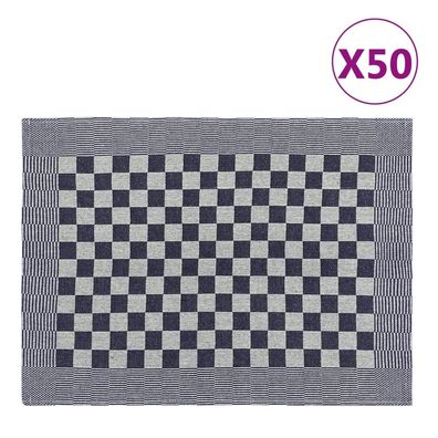 vidaXL Geschirrtücher 50 Stk. Blau und Weiß 50x70 cm Baumwolle