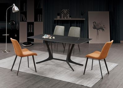 Esszimmer Luxus Tisch Säulen Tische Gruppe 5tlg. Set Garnitur Lehnstuhl Sessel