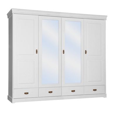 Kleiderschrank Landhaus Stil Regal Schrank Kleider Schränke Holz Möbel Weiss