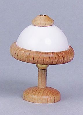 Kahlert Tischlampe mit Holzfuß und Kunststoffschirm 10447