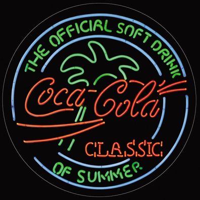 US Blechschild rund - Coca-Cola - COKE Neon ca. 30 cm Durchmesser