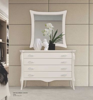 Garnitur Kommode Spiegel Sideboard Schränke Schlafzimmer Weiß Luxus