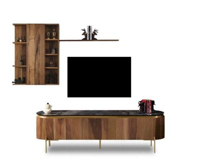 Wohnzimmer Set Besteht aus TV-Lowboard+Wandschrank mit Regal 2tlg. neu