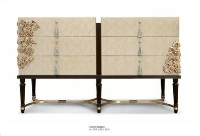 Kommode Sideboard Luxus Schränke Kommoden Schlafzimmer Holz Beige