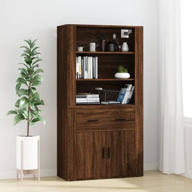 vidaXL Highboard Braun Eichen-Optik Holzwerkstoff