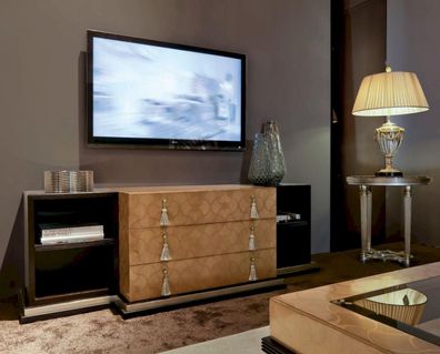 RTV Kommode TV Ständer Sideboard Lowboard Modern Braun Wohnzimmer