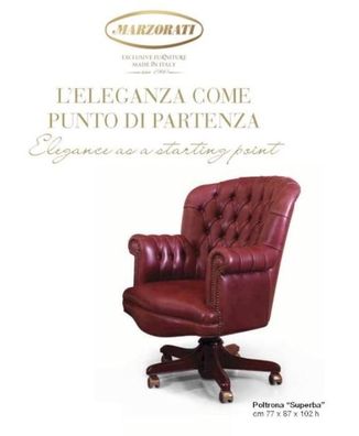 Drehsessel Chefsessel Sessel Büro Drehstühle Chesterfield Rot Luxus