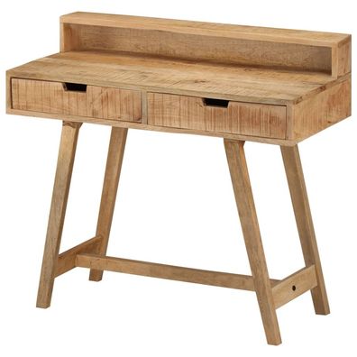 vidaXL Schreibtisch 100x45x90 cm Raues Massives Mangoholz