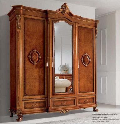 Kleiderschrank Schränke Kleider Braun Schlafzimmer Holz Möbel Schrank Luxus Neu
