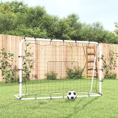 vidaXL Fußball-Rebounder Weiß & Schwarz 184x61x123 cm Stahl & PE