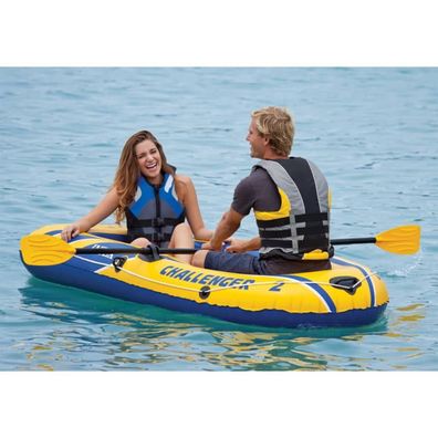 Intex Schlauchboot mit Ruder und Pumpe Challenger 2 Set 68367NP