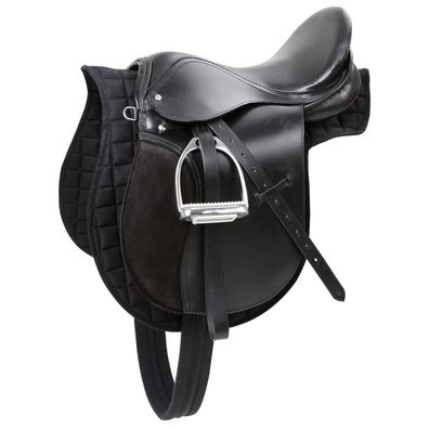 Kerbl Reitsattel Leder Schwarz 32197