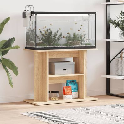 vidaXL Aquariumständer Sonoma-Eiche 80x35x60 cm Holzwerkstoff