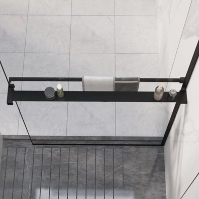 vidaXL Duschablage für Begehbare Dusche Schwarz 90 cm Aluminium