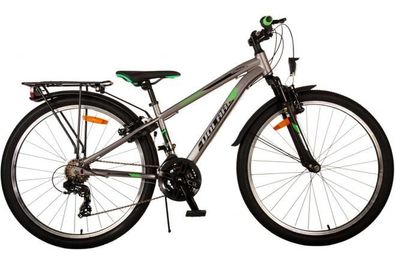 Volare Cross Kinderfahrrad - Jungen - 26 Zoll - Grau - 18 Gänge - Zweihandbremsen