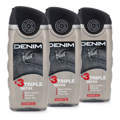 DENIM BLACK - Duschgel - 3x 250ml