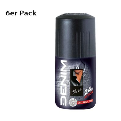 DENIM BLACK - roll on deoroller 6x 50ml