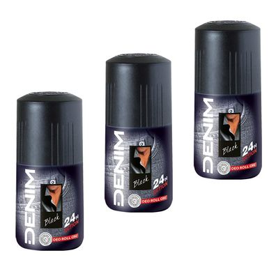 DENIM BLACK - roll on deoroller 3x 50ml