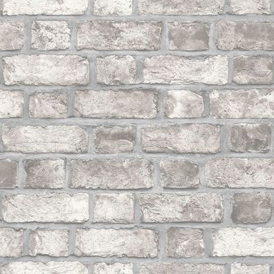 Homestyle Tapete Homestyle Brick Wall Grau und Cremeweiß