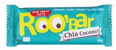 ROO´BAR 3x Roobar Chia & Coconut, 30g, glutenfrei 30g