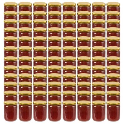 vidaXL Marmeladengläser mit Goldenem Deckel 96 Stk. 230 ml