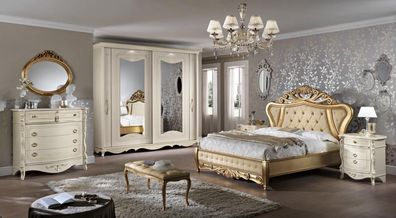 Doppelbett Schlafzimmer Möbel Schrank Nachttisch mit Schubladen Kommode 5tlg